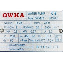 پمپ آب نیم اسب دوکاتی PM45 – پمپ ایرانی DUCATI OWKA